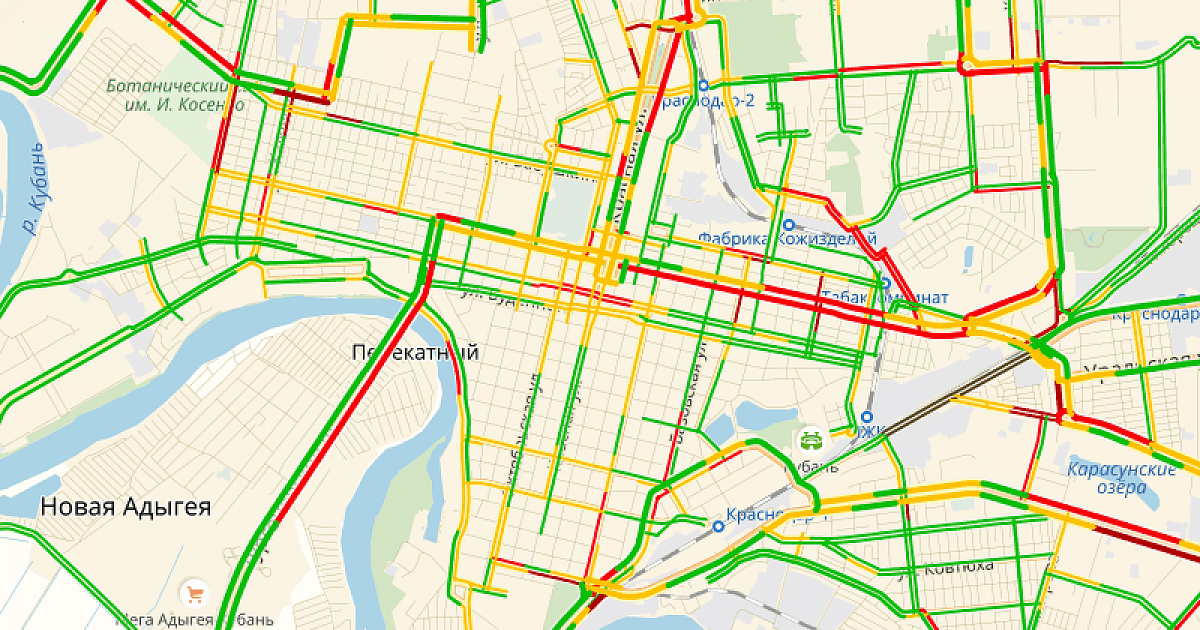 Карта пробок краснодара