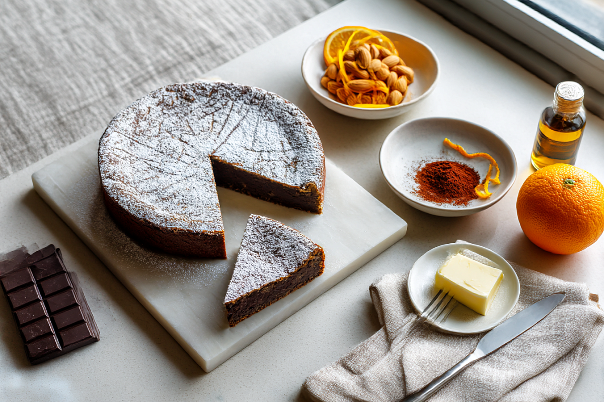 Итальянский пирог «Капрезе» — шоколадно-миндальный, как трюфельный торт