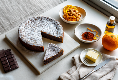 Итальянский пирог «Капрезе» — шоколадно-миндальный, как трюфельный торт