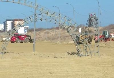 Завезли новый песок. В анапском Витязево восстановили тестовый участок пляжа длиной в 1 км 