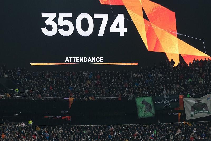 «Краснодар» обновил рекорд посещаемости в ответном матче с «Валенсией» в Лиге Европы