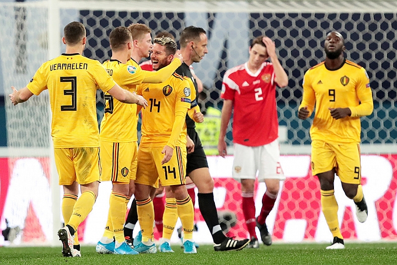 Сборная России с разгромным счетом проиграла Бельгии в матче отбора Евро-2020