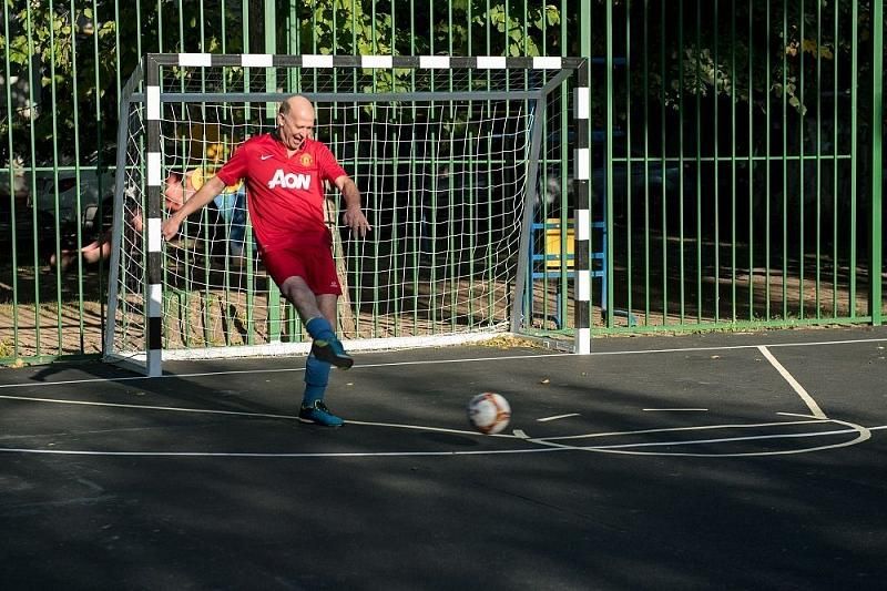 На площадке часто тренируются ветераны спортивного общества «Динамо».