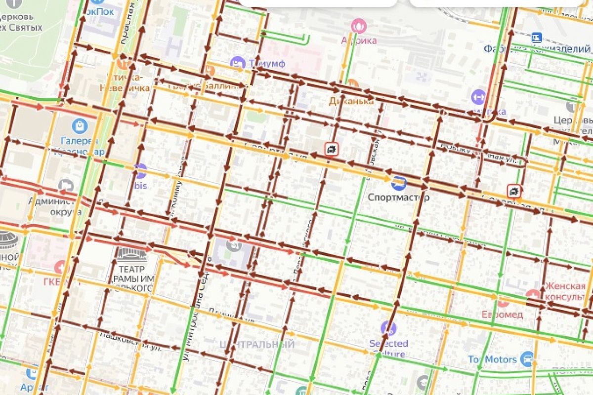 10-балльные пробки сковали дороги Краснодара