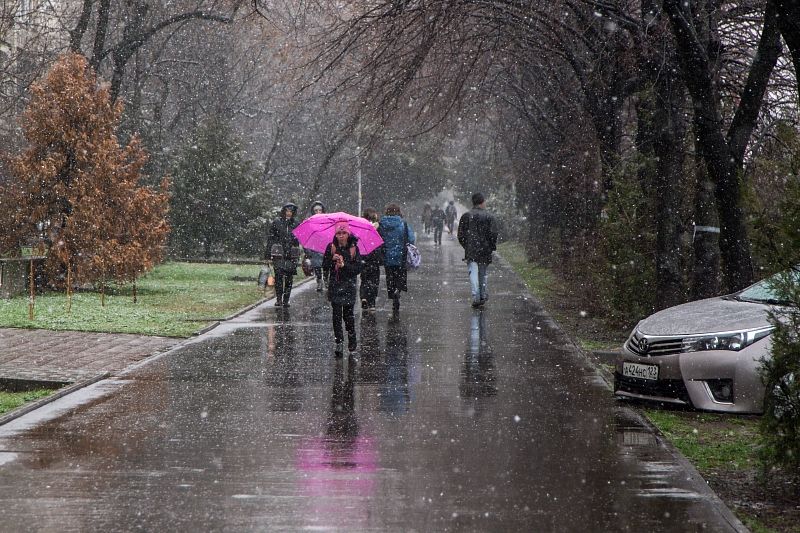 Мокрый снег ожидается в Краснодарском крае
