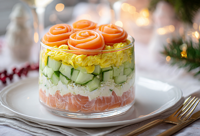 Фирменный салат с форелью на Новый год: всего из 4 ингредиентов, и на праздничном столе его сметают первым