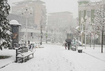 За ночь в Краснодаре выпало более 16 сантиметров снега