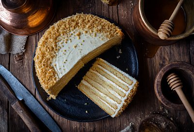 Быстрый домашний медовый торт без сливочного масла