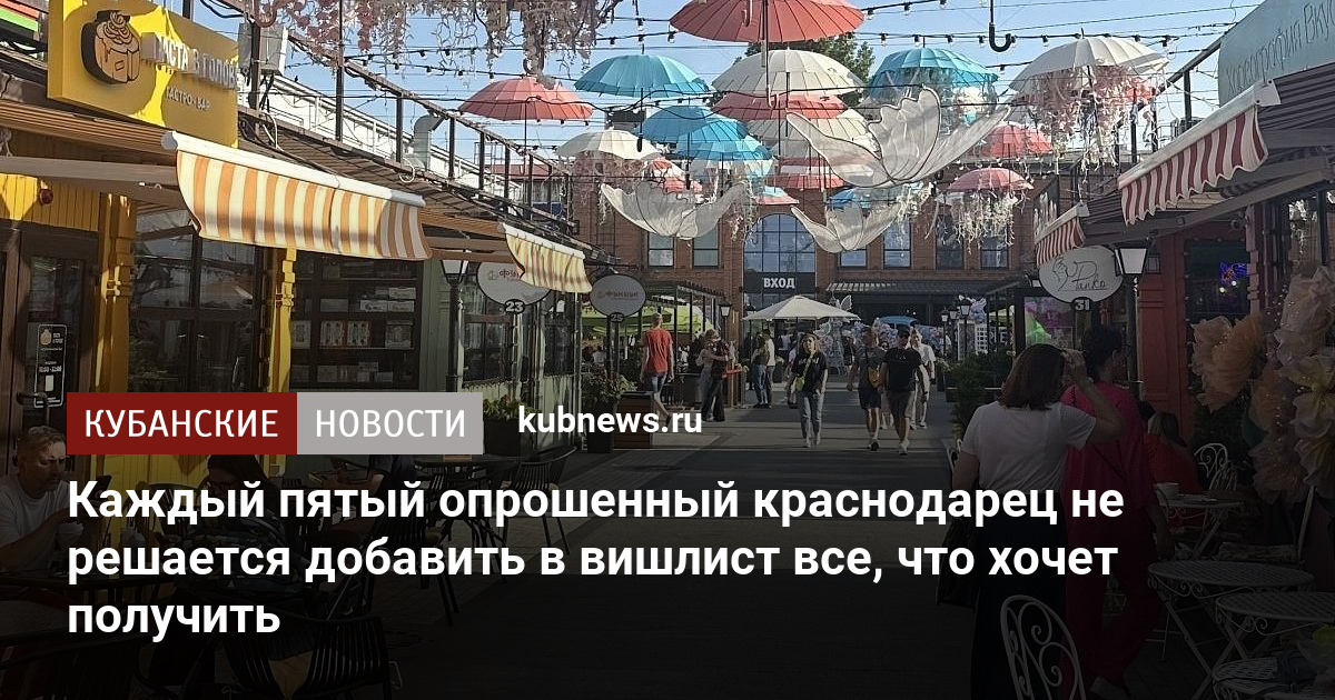 Каждый пятый опрошенный краснодарец не решается добавить в вишлист все, что хочет получить