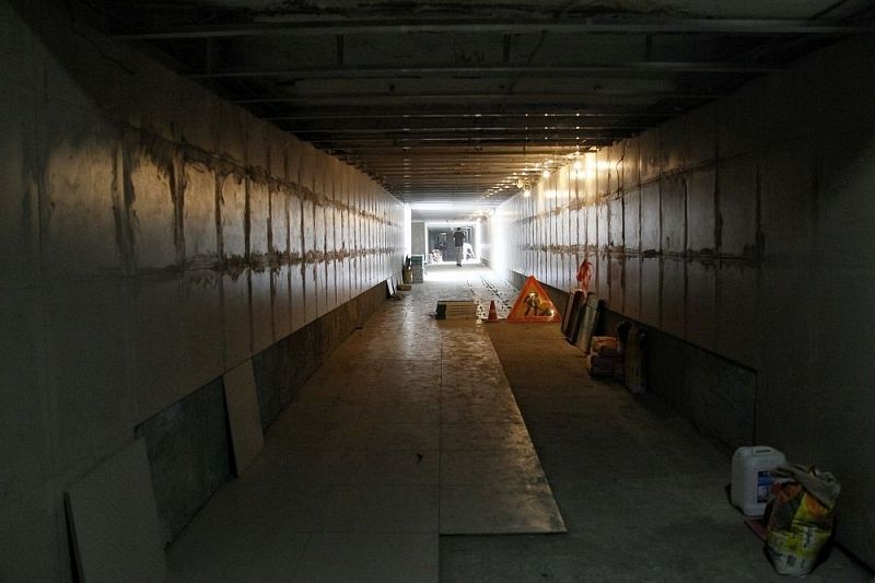 Капитальный ремонт подземного перехода на Старокубанском кольце в Краснодаре завершат 15 сентября