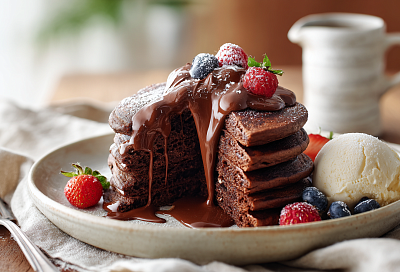 Шоколадные панкейки за 15 минут — бархатные и нежные как первый снег