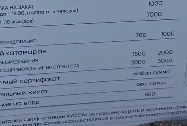 На одном из пляжей Сочи услугу по спасению из моря оценили в 800 рублей