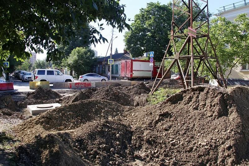 В Краснодаре ремонт дороги на улице Новокузнечной завершат до конца лета