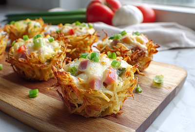 Картофельные корзинки с начинкой — хрустящие снаружи, сочные внутри и вкуснее любой пиццы за 30 минут