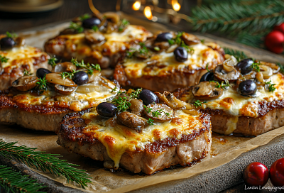 Готовлю отбивные по-царски с луком и грибами: сочные, как шашлык, а сверху целая шапка сыра