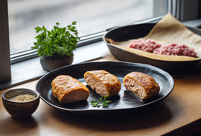 Три диетические котлеты из одного фарша: на пару, тушёные и запечённые