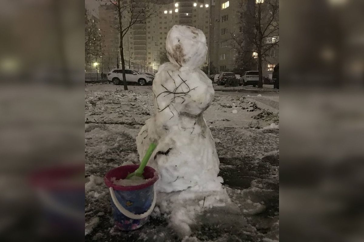 Снег выпал в Анапе.