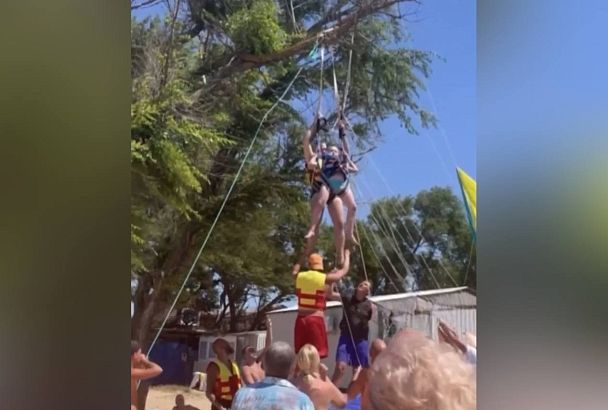 В Темрюкском районе мужчина с ребенком на парашюте влетели в дерево 
