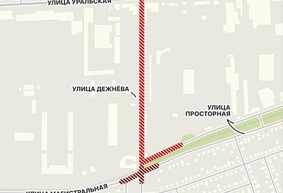 Движение транспорта перекрыли на участках Просторной и Магистральной в Краснодаре до 14 марта