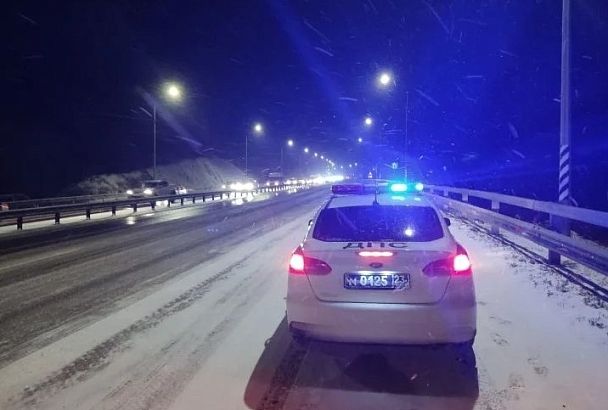 Перевал Волчьи ворота в Новороссийске закрыт из-за снегопада
