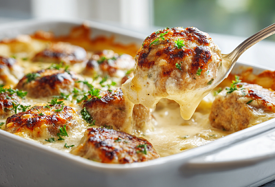 Нежные куриные котлетки с картофелем в сливочном соусе – сочные, как тефтели, но проще в приготовлении