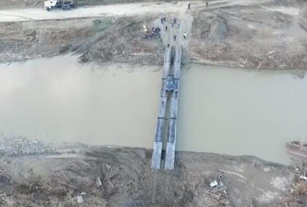 В Туапсинском районе на месте разрушенного установили новый временный мост