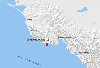 Интенсивность ночного землетрясения в Краснодарском крае в эпицентре составила шесть баллов