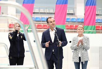 Губернатор Кубани Вениамин Кондратьев принял участие в церемонии открытия Дворца водных видов спорта в Краснодаре