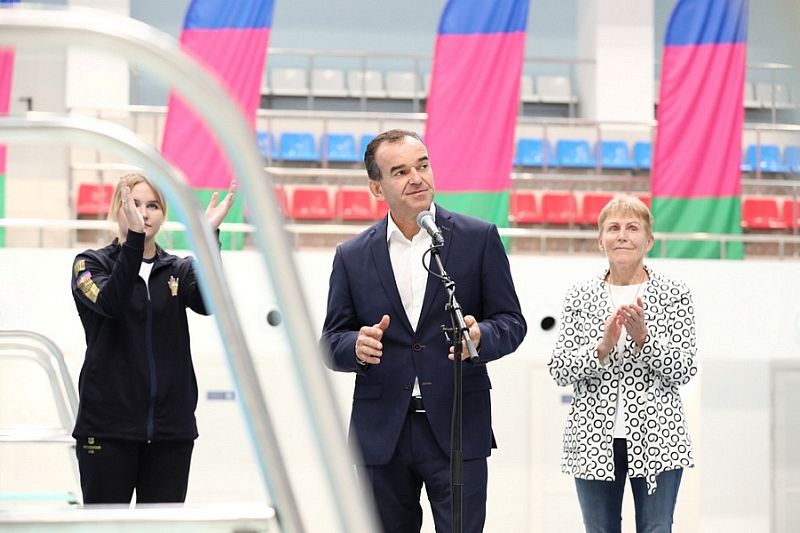 Губернатор Кубани Вениамин Кондратьев принял участие в церемонии открытия Дворца водных видов спорта в Краснодаре