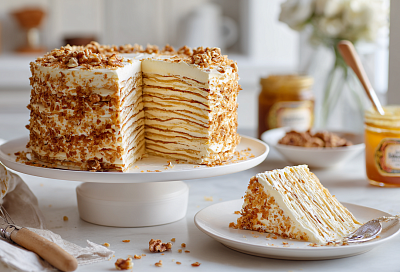 «Наполеон» по-новому с хрустящим безе и орехами: нежнее нежного и вкуснее классики
