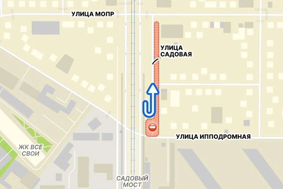 Движение транспорта по участку улицы Садовой в Краснодаре ограничат до конца года
