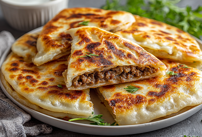 Янтыки без масла на сковороде: сочные, мягкие и полезнее чебуреков. Тесто на кипятке — нежное и эластичное