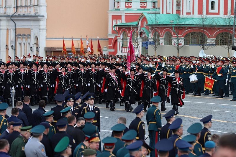 Казаки исторических отделов Кубанского казачьего войска приняли участие в параде Победы в Москве 