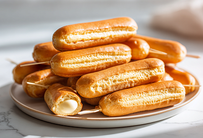 Эклеры получились идеально ровными без трещин: изменили один ингредиент в тесте, и они стали пухлыми 