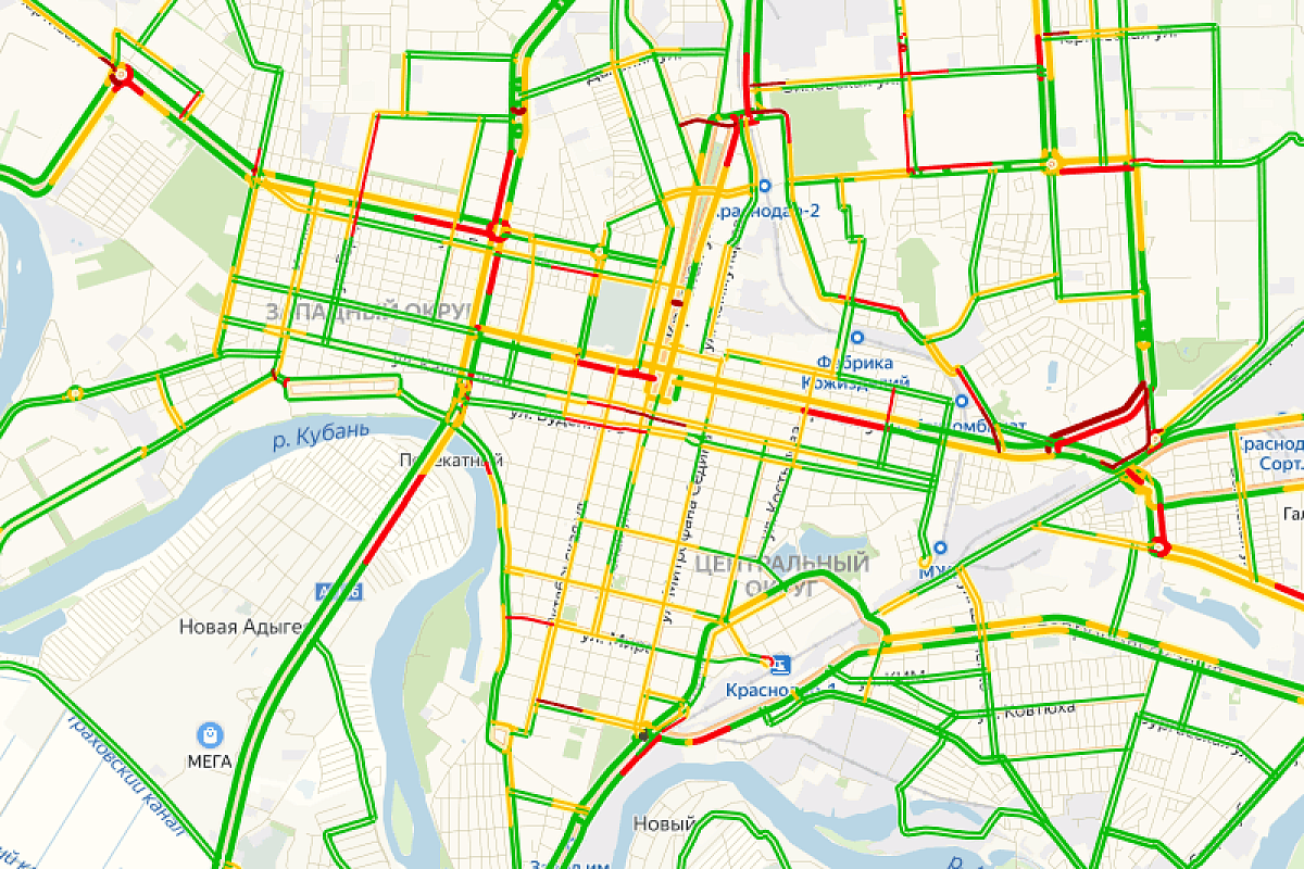 В Краснодаре к началу учебного года растет количество автомобильных пробок