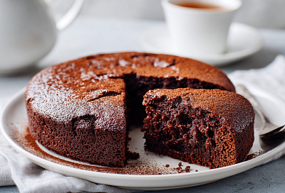 Шоколадный пирог с пропиткой в микроволновке: влажный, нежный и готов за 5 минут