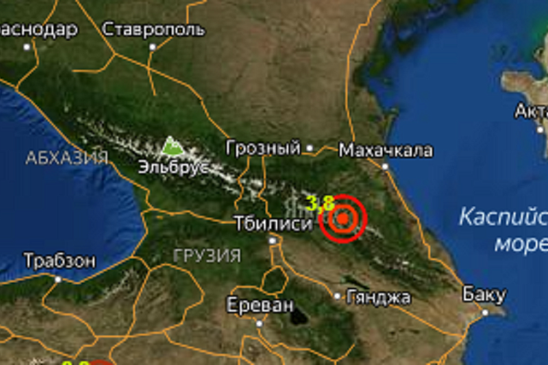Землетрясение магнитудой 3,8 произошло в горах Северного Кавказа