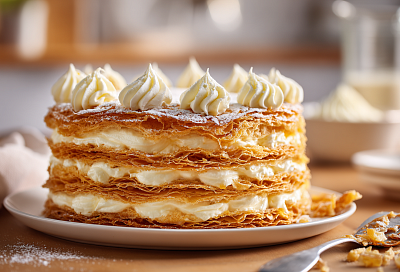 Мгновенный заварной торт без пропитки: 11 невесомых коржей и крем-мороженое за 30 минут