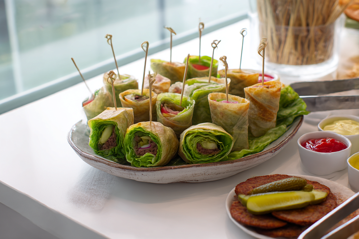 Мини-бургеры в лаваше: горячая мясная закуска к новогоднему столу