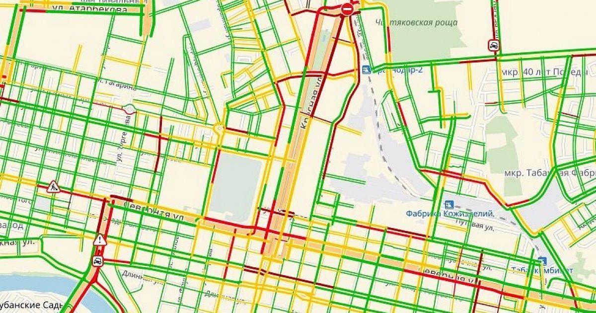 Карта краснодара пробки онлайн сейчас