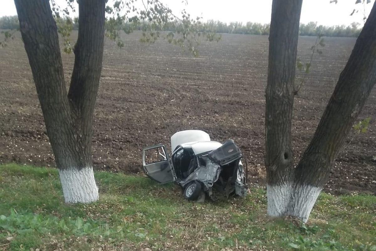 В Краснодарском крае «Лада Калина» на встречной полосе врезалась в рейсовый автобус