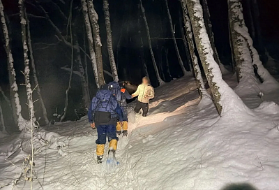 Спасатели нашли заблудившихся туристов в заснеженном лесу на Кубани