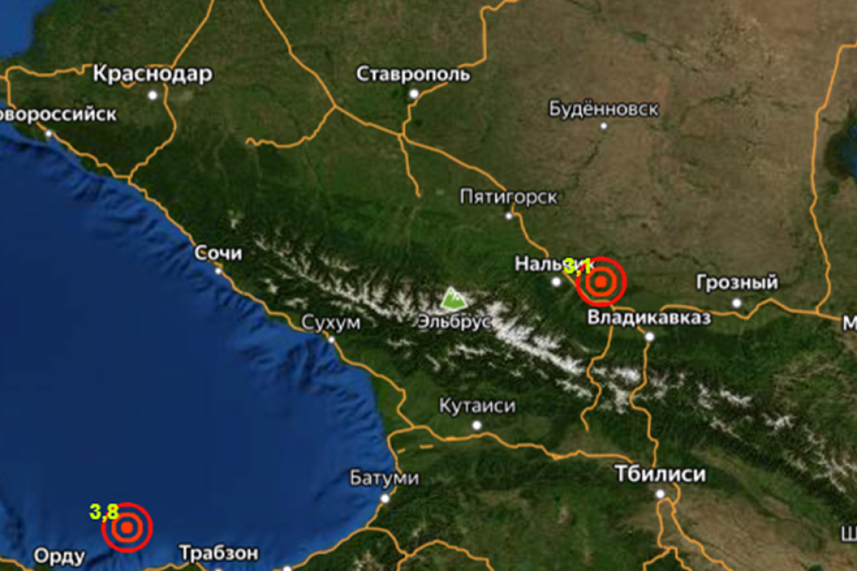 Землетрясение магнитудой 3,1 произошло в горах Северного Кавказа 
