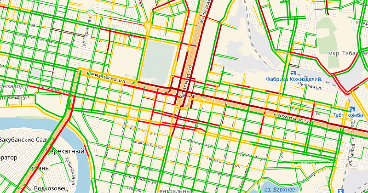 Карта краснодара пробки онлайн сейчас
