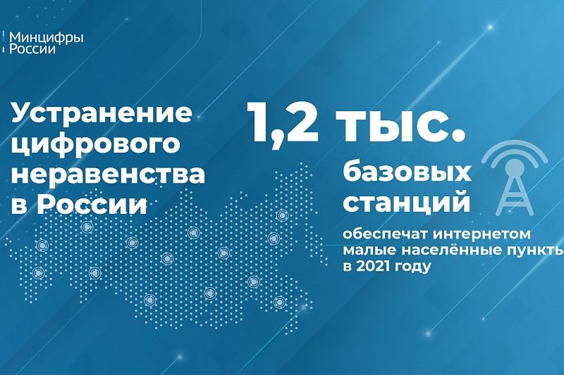 Более тысячи базовых станций для обеспечения интернетом малых населенных пунктов установят в России в 2021 году