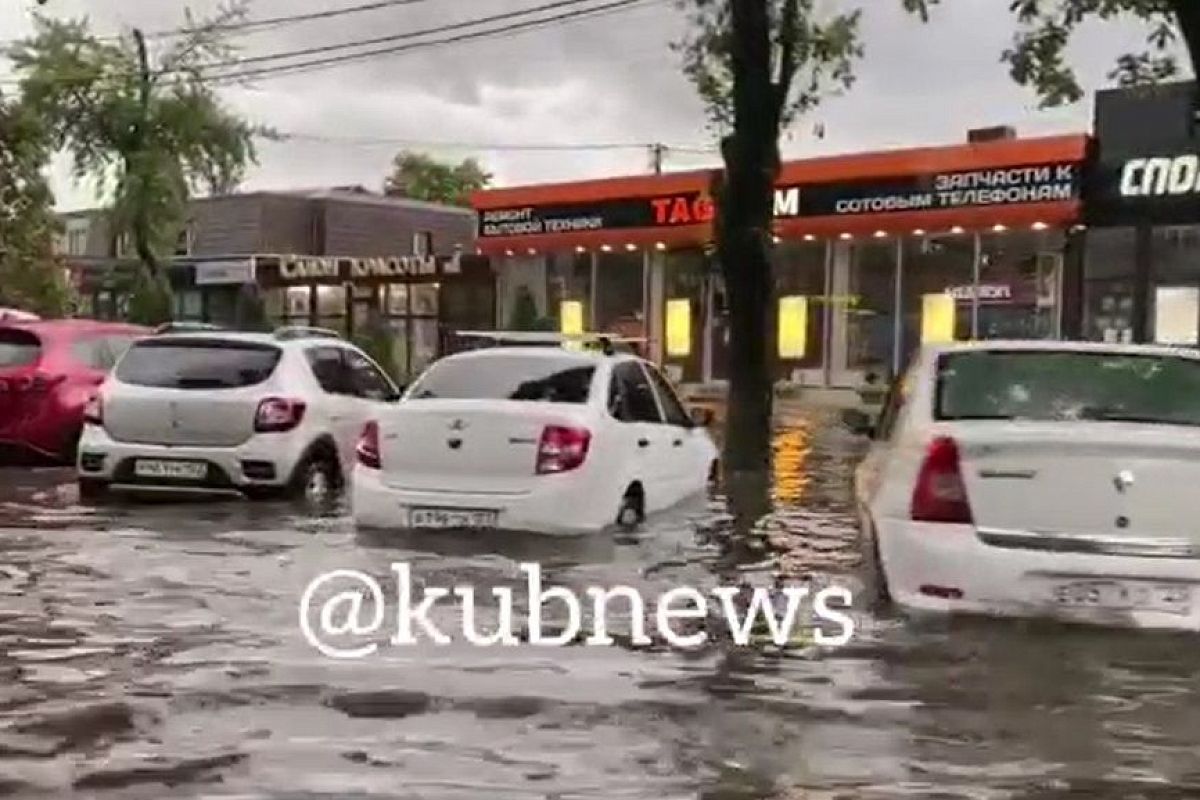 Краснодар снова затопило из-за ливня