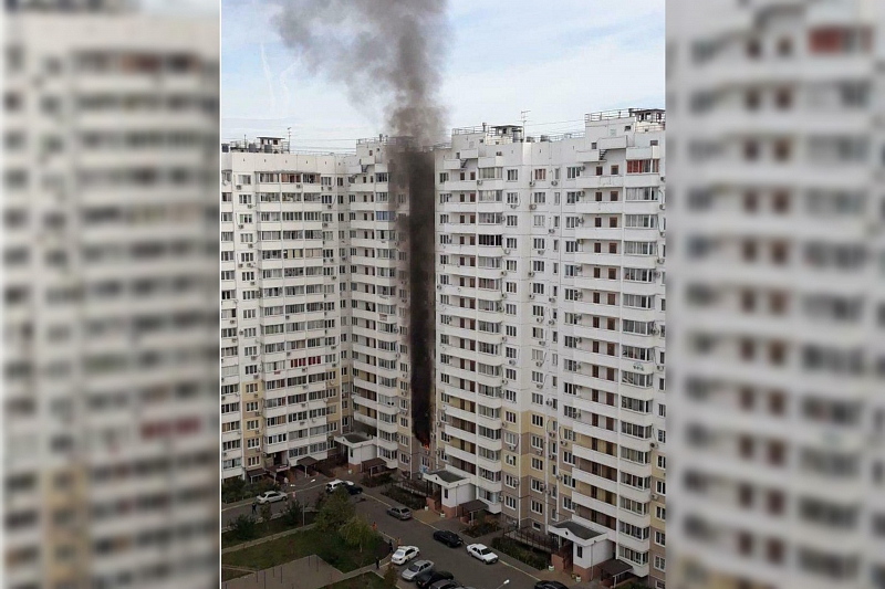 В Краснодаре эвакуируют жильцов из-за пожара в многоэтажке