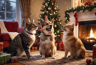 Опасные праздники: ветеринары предупредили о рисках новогодних украшений для питомцев