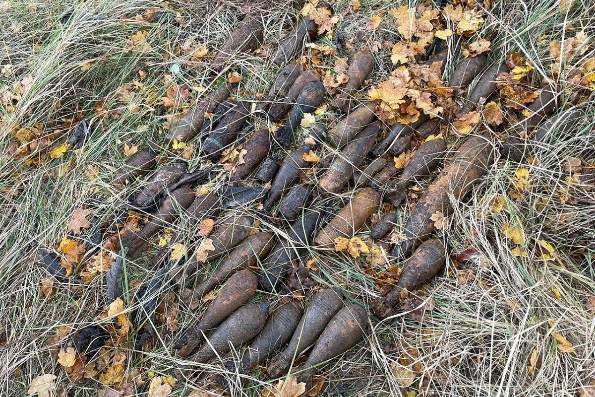 Более 70 ржавых боеприпасов времен Великой Отечественной нашли рабочие на Кубани