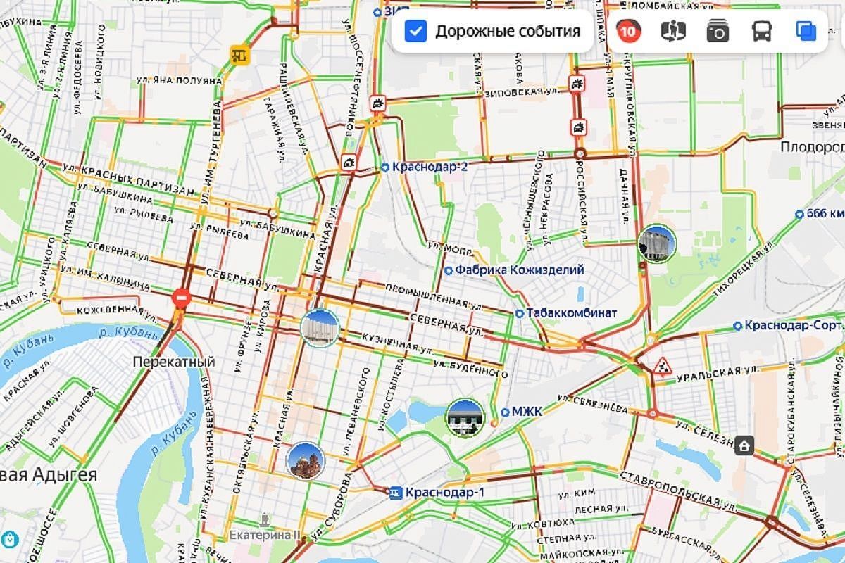 10-балльные пробки сковали дороги Краснодара